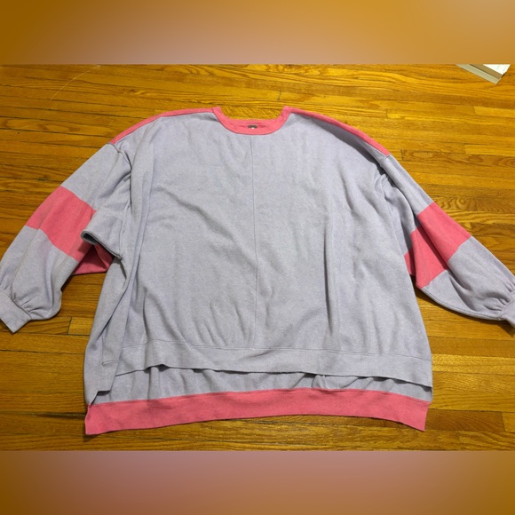 Free People Lavender and Pink Colorblock Pullover Sweatshirt - Picture 3 of 12